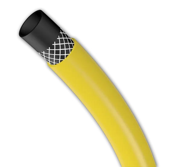 Шланг ПВХ поливочный армированный Родничок 1/2" 20м (желтый)