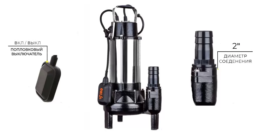 Фекально-дренажный насос IBO серии WQ 1300 PROFESSIONAL  Фекально-дренажный насос IBO серии WQ 1300 PROFESSIONAL