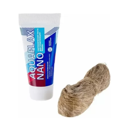 Набор уплотнительных материалов AquaflaxnNano паста 80г, лён 20г Набор уплотнительных материалов AquaflaxnNano паста 80г, лён 20г