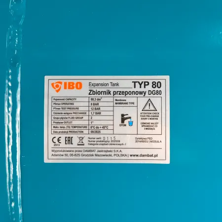 Бак для воды IBO H 80л Гидроаккумулятор для воды IBO H 80л