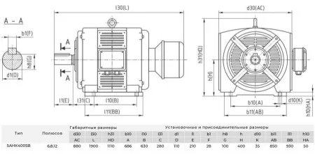 Электродвигатель с фазным ротором ENERAL 5АНК400SB12 Электродвигатель с фазным ротором ENERAL 5АНК400SB12