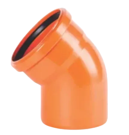 Отвод канализационный НПВХ DN110 a45* Отвод канализационный НПВХ DN110 a45*