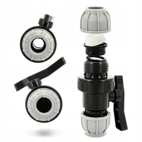 Кран BRADAS ПЭ КРБ-10 PN16 зажим 50мм - 50мм