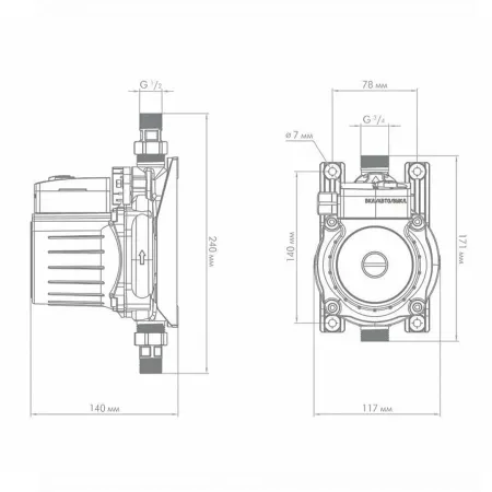 Повысительный насос Джилекс КОМФОРТ ПРО 30/12  Повысительный насос Джилекс КОМФОРТ ПРО 30/12
