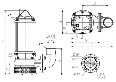 Дренажный насос ГНОМ 100-25 380В б/попл б/руб.ох. Дренажный насос ГНОМ 100-25 380В б/попл б/руб.ох.